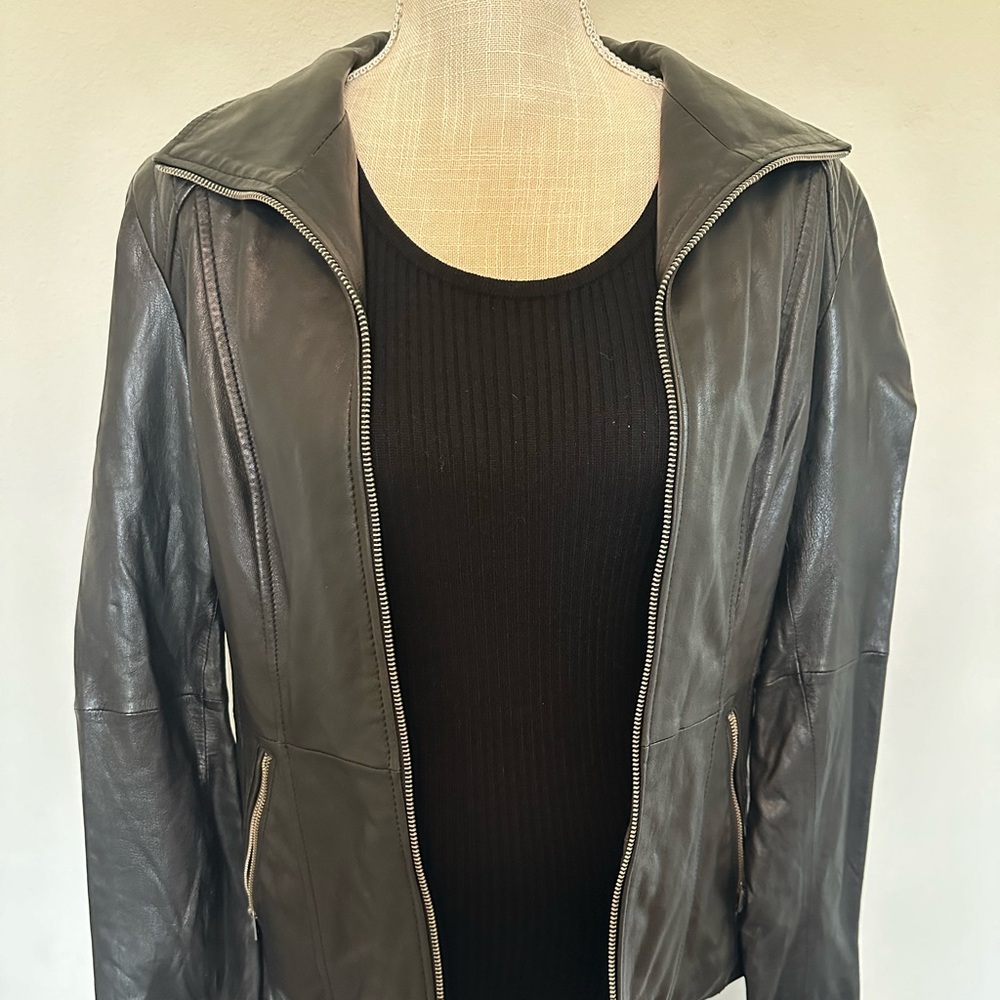 Faux Black Leather Jacket